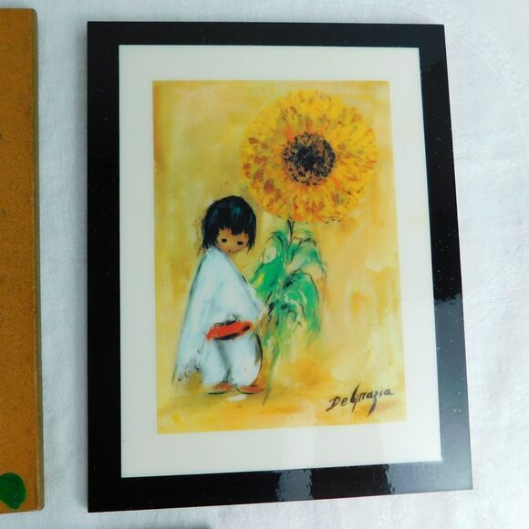 Ted De Grazia Laminated Lot of 5, The Love Plaque Vintage Southwest Art 5.5x7 - Picture 9 of 16